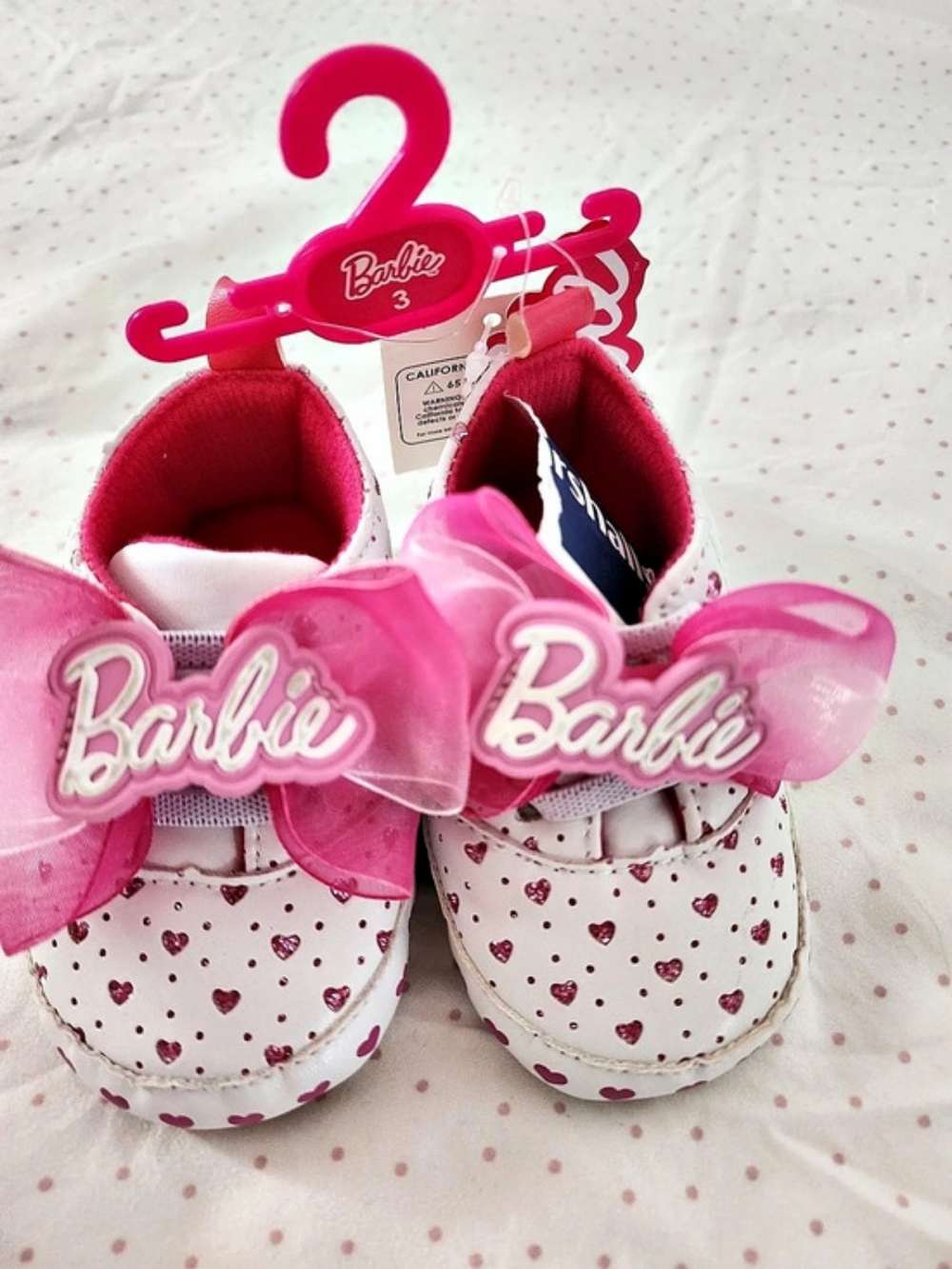 Barbie Shoes, Baby Boots White & Pink NWT